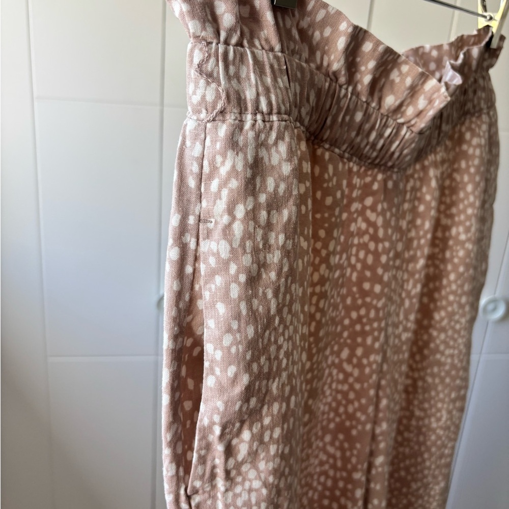 Express Linen Patterned Wide-Leg Pants - Picture 3 of 6